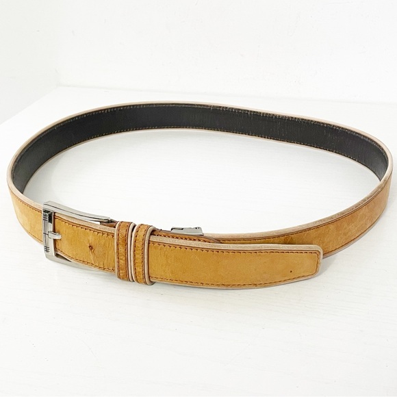 Burberry natural and brown leather silver buckle belt - Picture 2 of 10